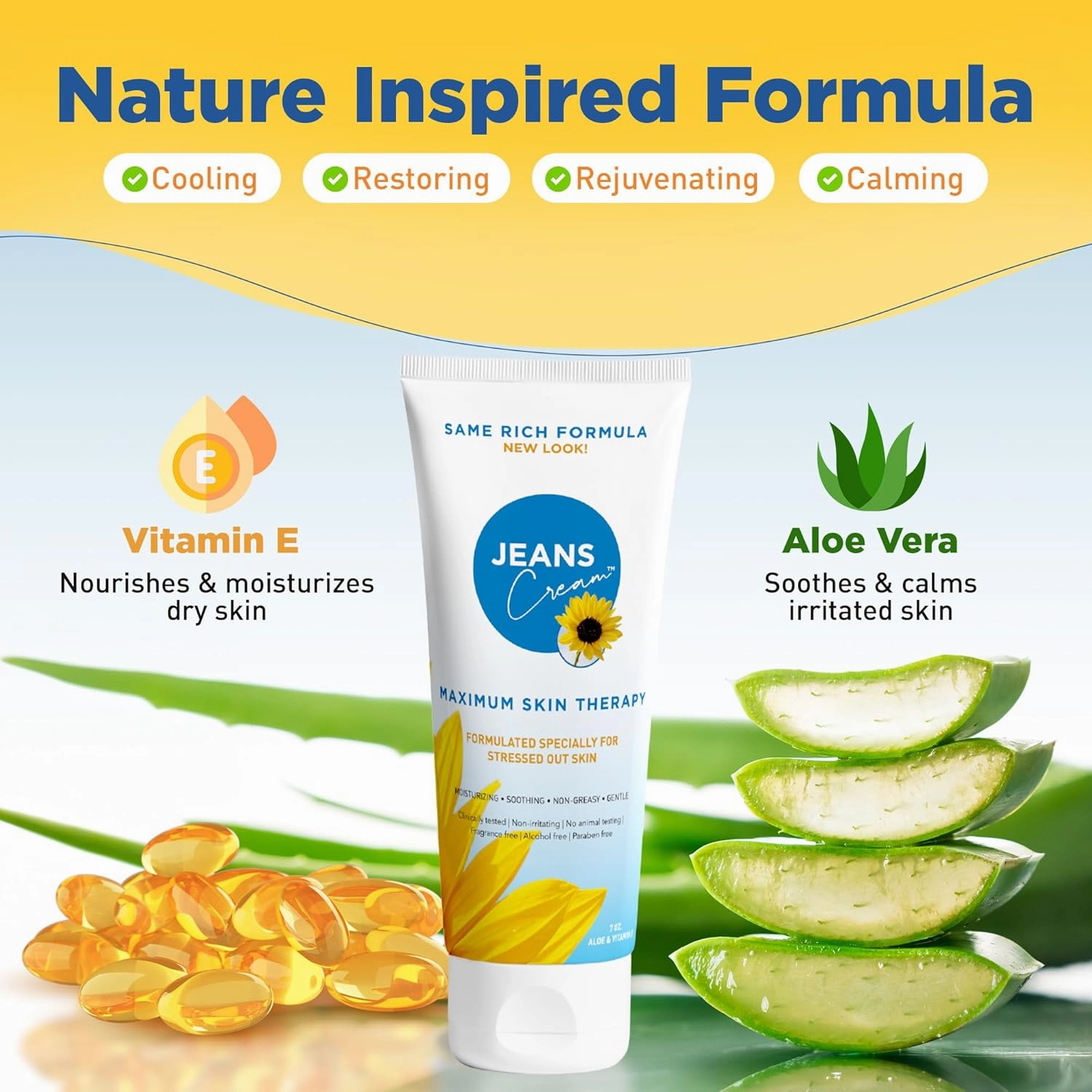 Maximum Skin Therapy Radiation Burn Cream, Moisturizing Vitamin E and Aloe Vera Cream for Compromised Skin, Minor Cuts, Sunburn and More, Non-Greasy Formula, 7 oz
