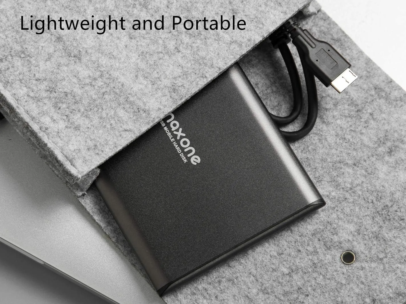 Maxone 500GB Ultra Slim Portable External Hard Drive HDD USB 3.0 Compatible with PC, Laptop, Charcoal Grey