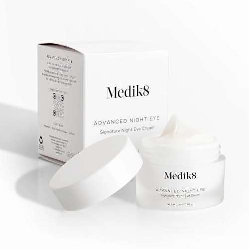 Medik8 Advanced Night Eye - Multi Peptide and Caffiene Eye Cream - Overnight Eye Cream for Smoothing Wrinkles and Dark Circles - 0.5 oz