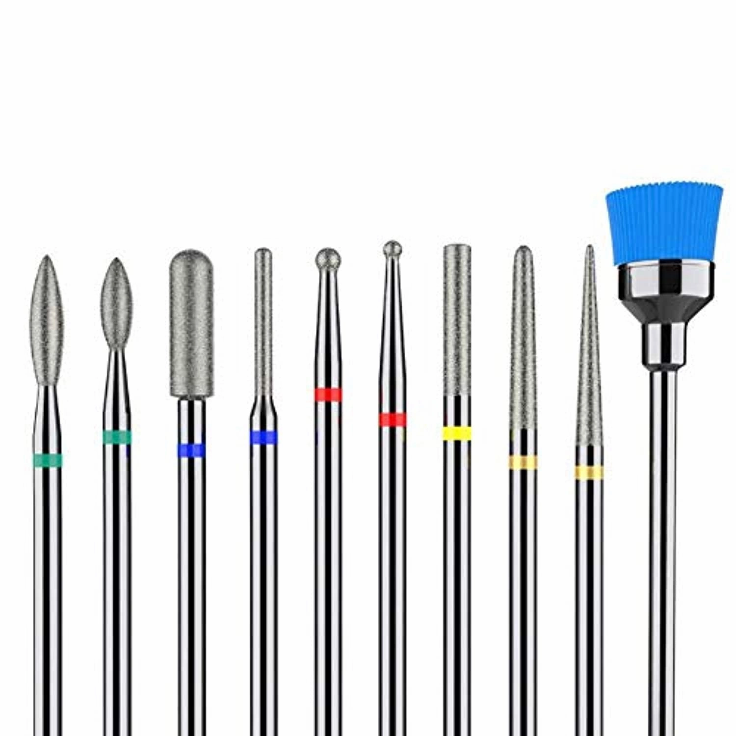 MelodySusie 300 Pcs Professional Sanding Bands with Mandrel for Nail Drill, 80 Coarse, 120 Medium, 180 Fine Grit EFile Sand Piece Nail Drill Bits Set for Acrylic Nails Manicures and Pedicures