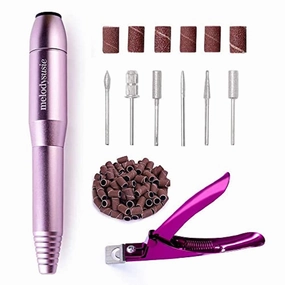 MelodySusie Portable Electric Nail Drill with Acrylic Nail Clipper, Compact Efile Electrical Professional Nail File Kit for Acrylic, Gel Nails, Manicure Pedicure Polishing Shape Tools Design for Home