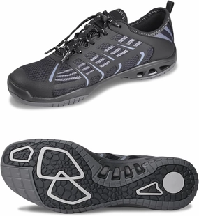 Mens Water Shoes Barefoot Water Sports Socks Barefoot Outdoor Sneaker Hiking, & Kayaking (Beach, Swimming, River) Hydro Sport Black and Charcoal Shoes