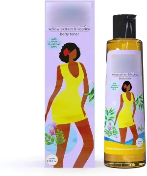 Metadeshlubuiq Exfoliating Body Toner with Willow Extract & Liquorice for Strawberry Legs | for All Skin Types, Men & Women | 200 ml