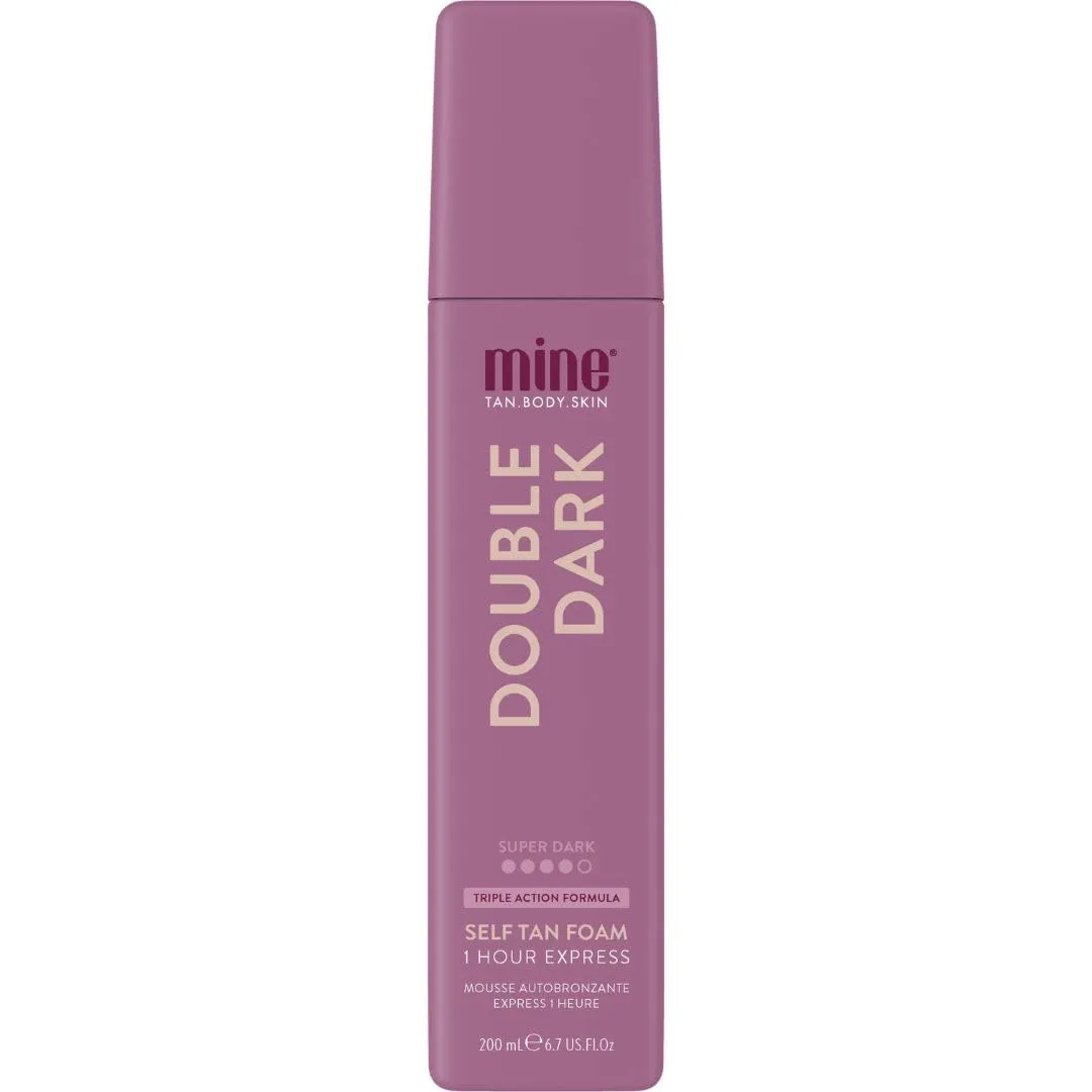 MineTan Double Dark Self Tanning Foam | Bronze Collection - Fake Tanner Mousse for a Deep Bronzing Glow, 1 Hour Express, Face & Body, Ultra Hydrating Formula, Coconut Scented, Vegan 6.7 Fl Oz
