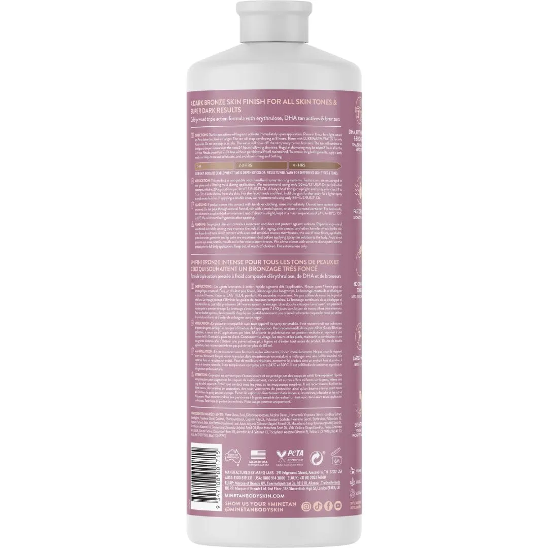 MineTan Spray Tan Solution | Bronze Collection - Dark Sunless Tanning Solutions for a Bronzed, Glow Skin Finish, Fast Dry, Hydrating, Coconut Scented, Salon Pro Formula Fake Tanner Mist, 33.8 Fl Oz