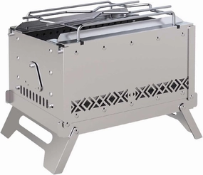 Mini Wood Stove, Outdoor Camping Stove as Heater, Stainless Steel Portable Foldable Hot Tent for Cooking, Camping, Burning, BBQ