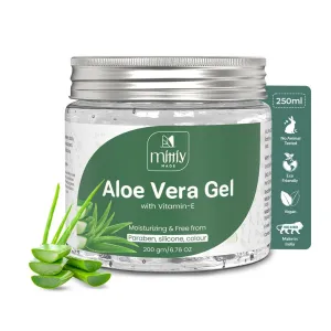Moisturizer for Face & Hair, Aloe Hair Gel for Women & Men, Enriched with Vitamin E for Soothing Skin, Paraben & Silicone Free Aloe Vera Gel for Glowing Skin 200gm