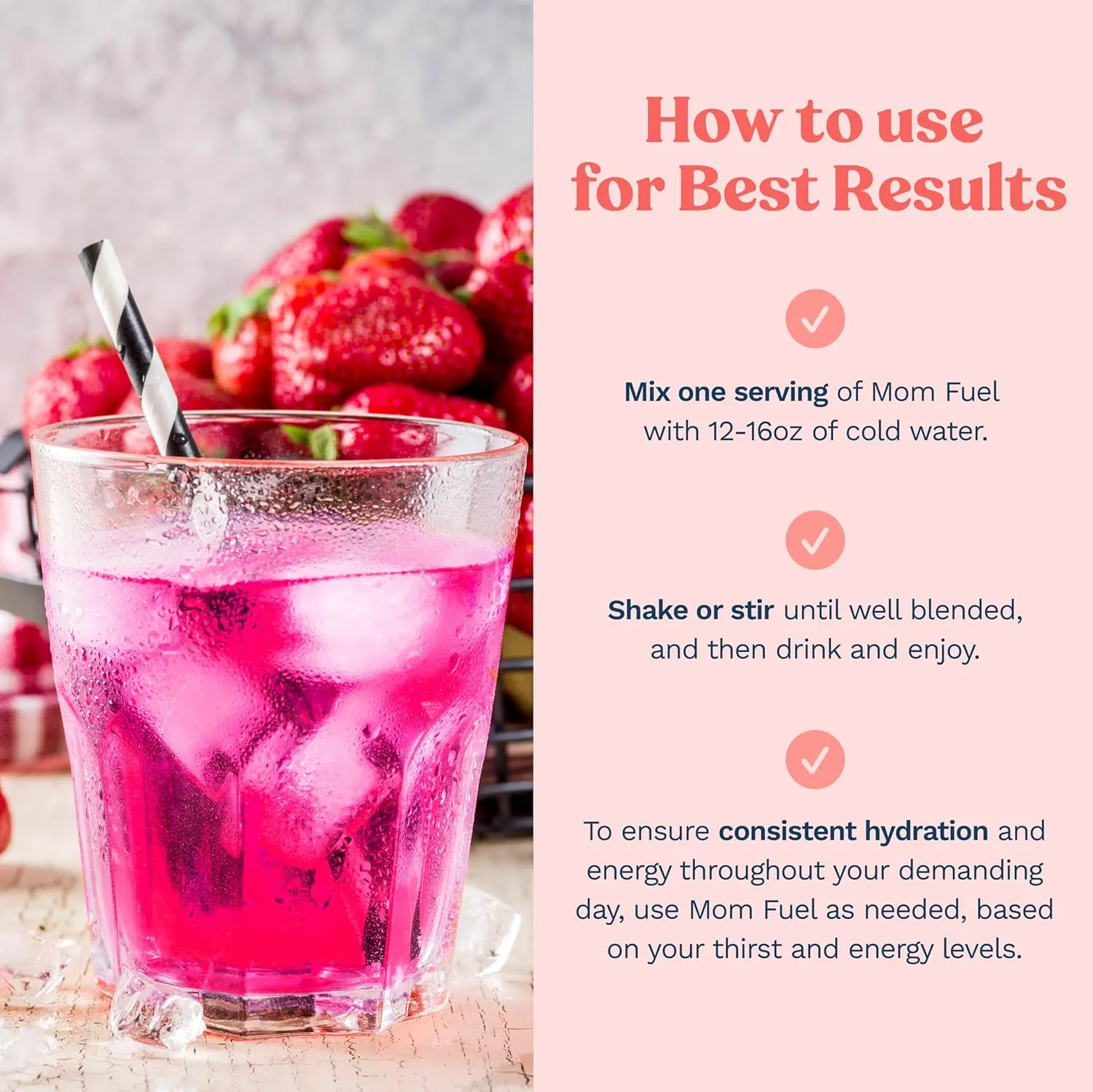 Mommy Knows Best Mom Fuel Electrolyte Drink Mix for Moms, Hydration Support - for Pregnancy, Prenatal, Electrolytes   Trace Minerals, Lactation Drink Mix Supplement (16 Count)