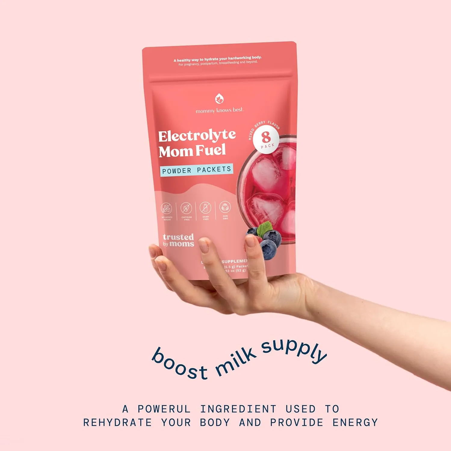 Mommy Knows Best Mom Fuel Electrolyte Drink Mix for Moms, Hydration Support - for Pregnancy, Prenatal, Electrolytes   Trace Minerals, Lactation Drink Mix Supplement (16 Count)