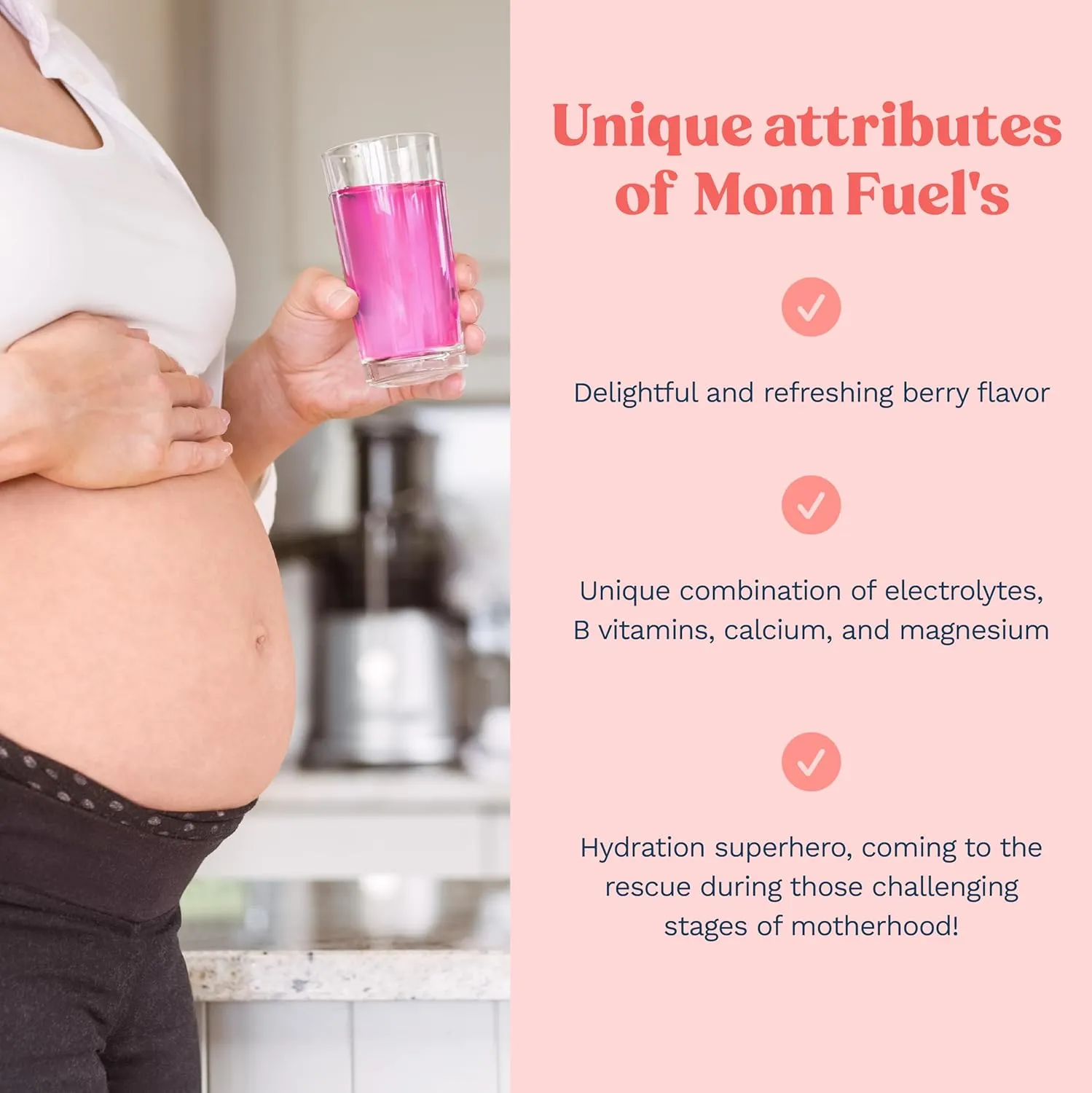 Mommy Knows Best Mom Fuel Electrolyte Drink Mix for Moms, Hydration Support - for Pregnancy, Prenatal, Electrolytes   Trace Minerals, Lactation Drink Mix Supplement (16 Count)