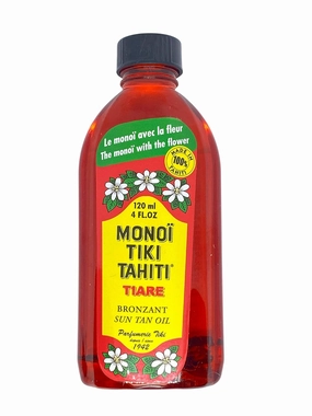 Monoi Tiki Tahiti Rouge Tiare Body Suntan Bronzant Coconut Oil Just | For Outdoor Body Tanning | Hydrating Body Oil | Natural Skin Moisturizer |