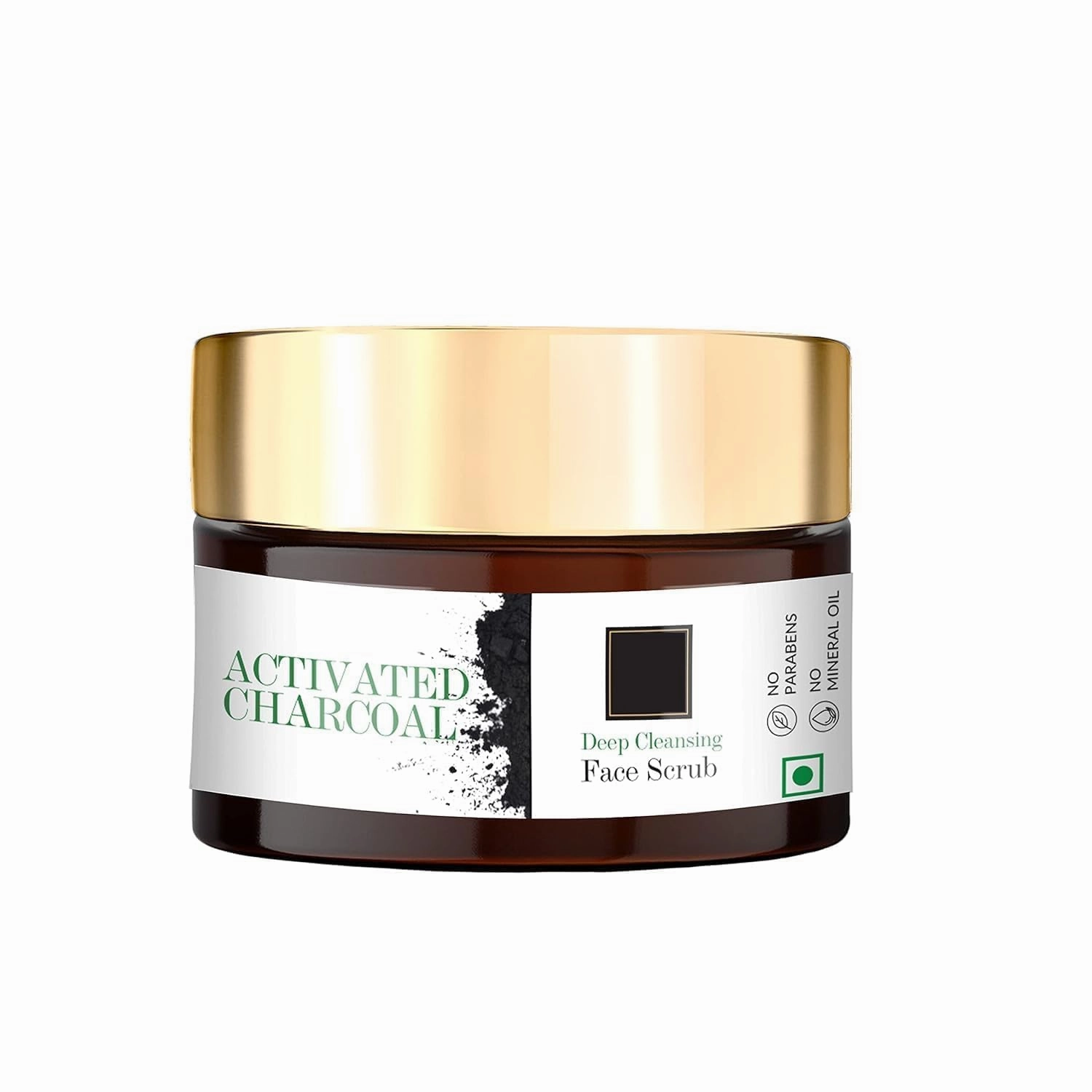 MU Activated Charcoal Deep Cleansing Face Scrub, 50 g | Exfoliation, Anti-Acne, Blackhead Removal | Cleansing, Moisturizing Scrub For All Skin Types | No Parabens, Sulphates, Mineral Oil