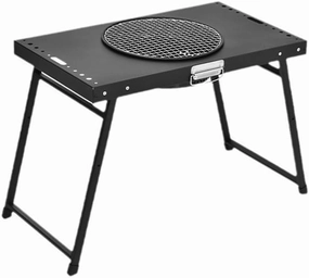 Multifunctional Outdoor Folding Table with Grill Table Modern Simple Portable Picnic Table Patio Table Suitable for Outdoor Barbecue Camping Patio