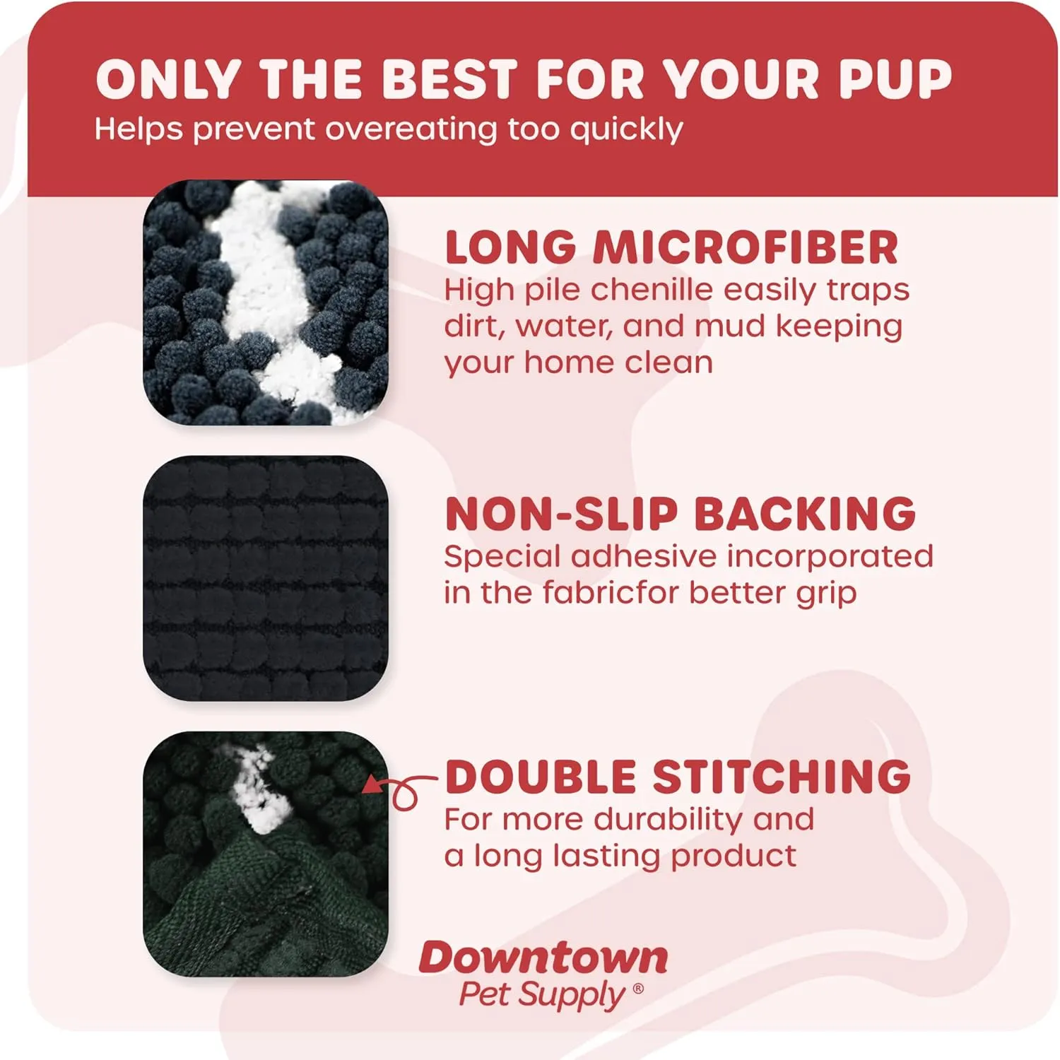 My Doggy Place Microfiber Dog Mat for Muddy Paws, 60" x 36" Charcoal with Paw Print - Non-Slip, Absorbent and Quick-Drying Dog Paw Cleaning Mat, Washer and Dryer Safe - X-Large/Runner