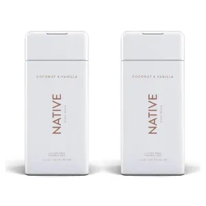 NATIVE Body Wash - Coconut & Vanilla 11.5 oz (340ml) - 2-PACK for Hydrating