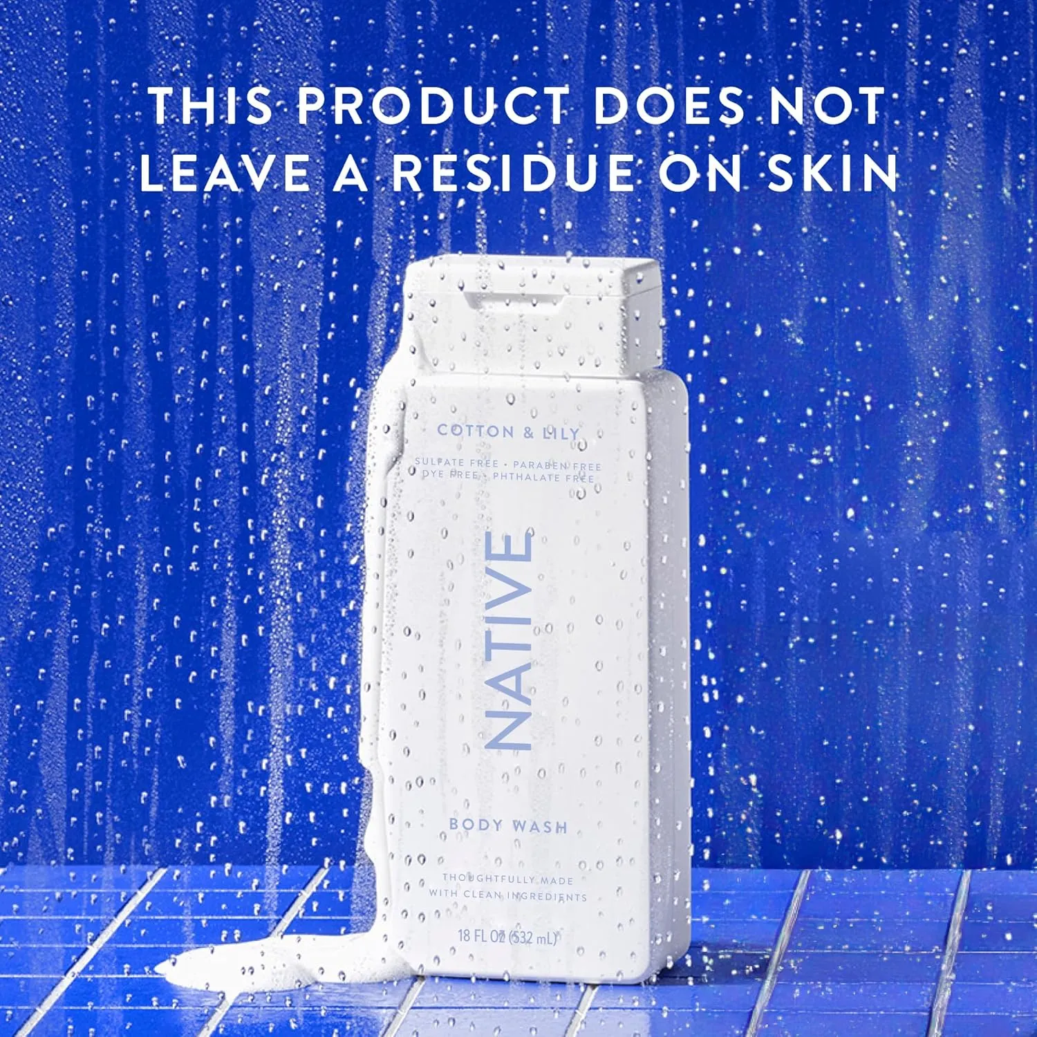 Native Body Wash Contains Naturally Derived Ingredients | For Women & Men, Sulfate, Paraben, & Dye Free Leaving Skin Soft and Hydrating | Cotton & Lily 18 oz - 2 Pk
