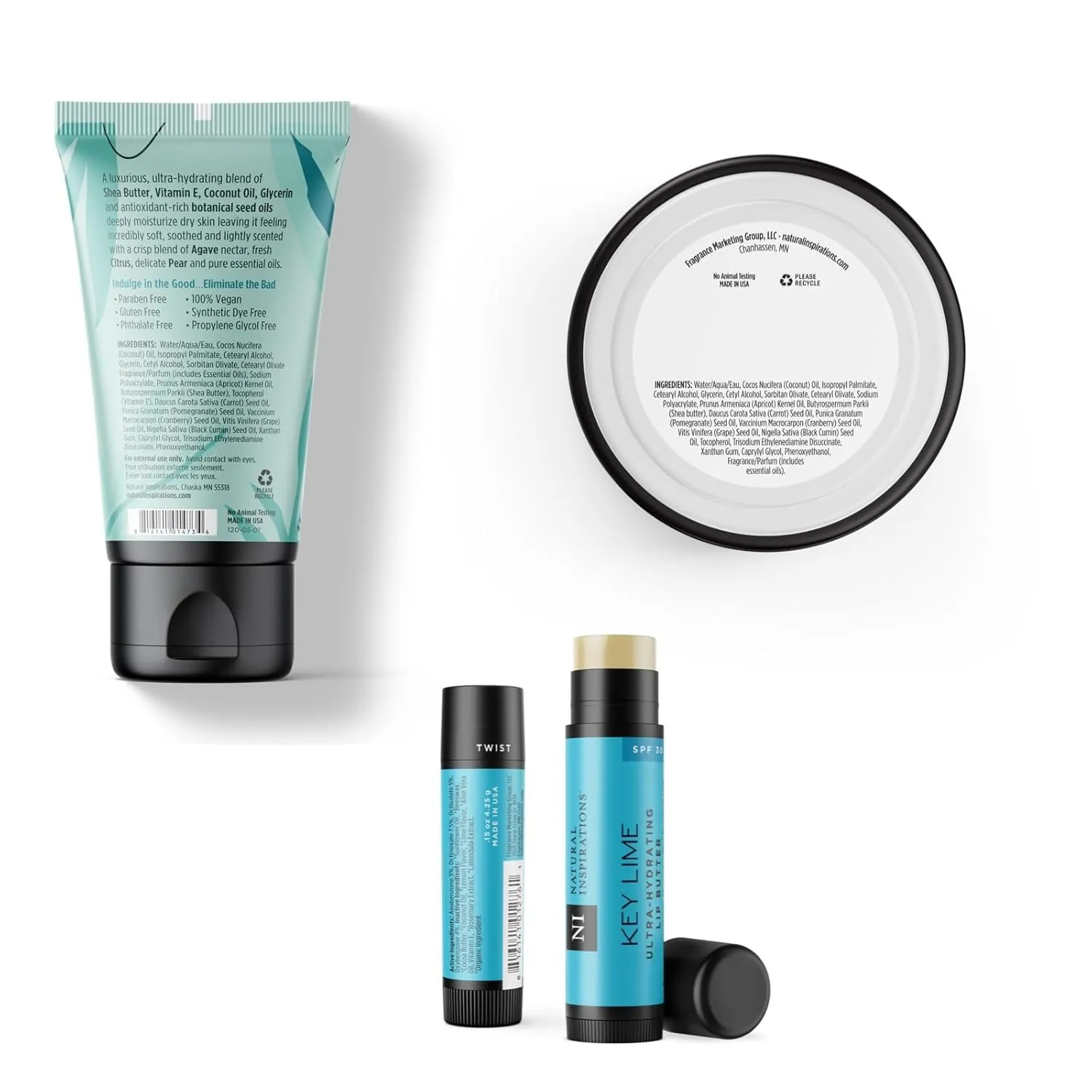 Natural Inspirations Agave Pear Body Care Trio Gift Set in Travel Bag