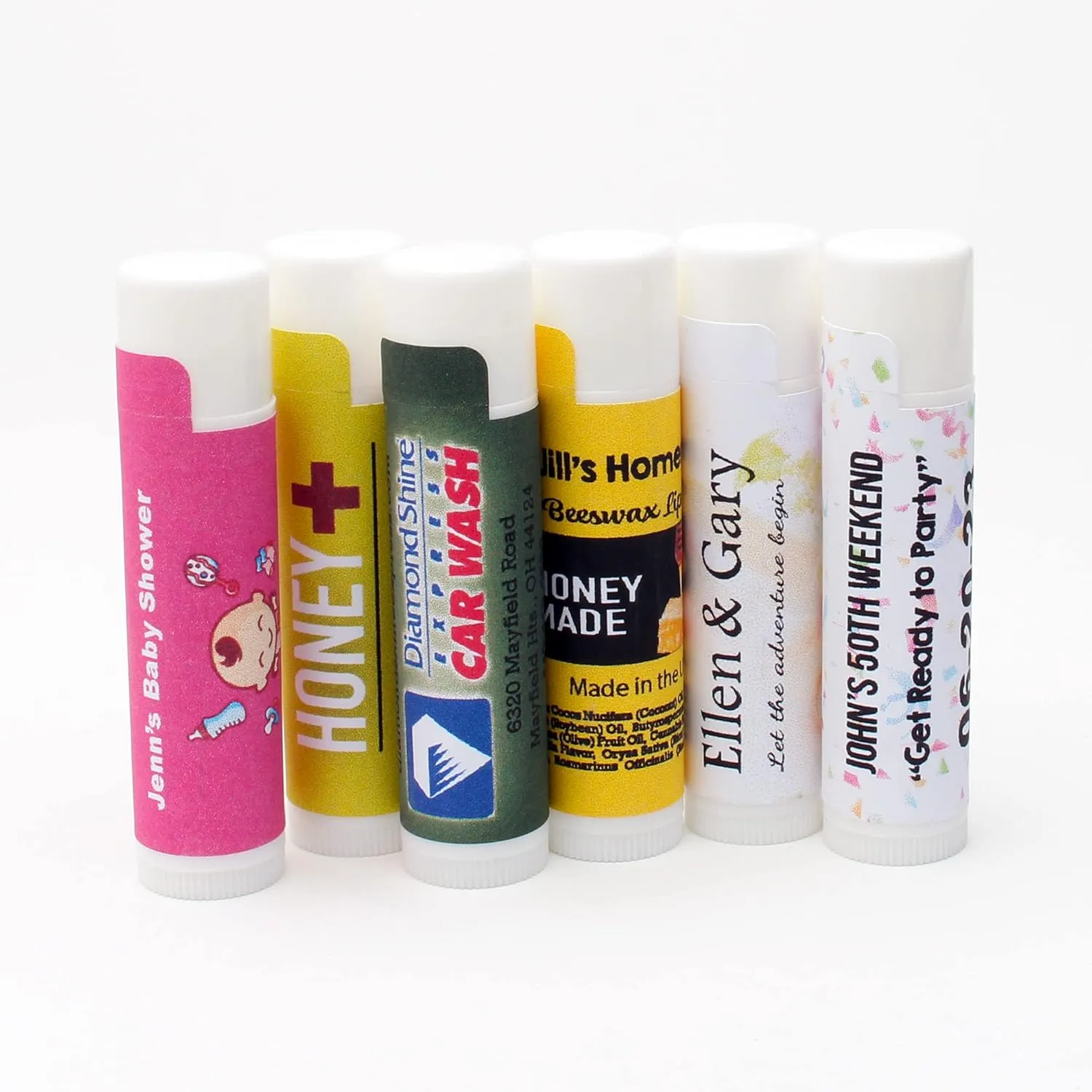 Natural Lip Balm Bulk, Unlabeled Filled, 50 Pack, Peppermint | Customizable Labels For Party Favors, Gift Baskets, or Business Branding. For Men, Women, and Children.