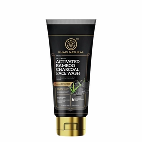 Natural Activated Bamboo Charcoal Foaming Face Wash With In- Built Brush Anti-Pollution Removes Dead Skin Cells Paraben, Silicone,Sulphate Free Powered Botanics100g