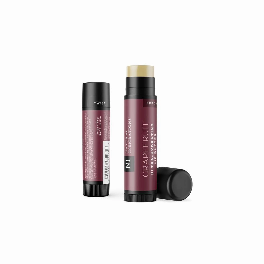 Natural Inspirations Ultra Hydrating SPF 30 Lip Butter 6 Piece Set, Grapefruit