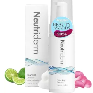 NEUTRIDERM Foaming Cleanser for Face, Gentle Hydrating Face Wash with Niacinamide, Panthenol, Vitamin C, Removes Makeup, Cleans Pores, Brightens Skin, For All Skin Types, 150 ml / 5 fl oz