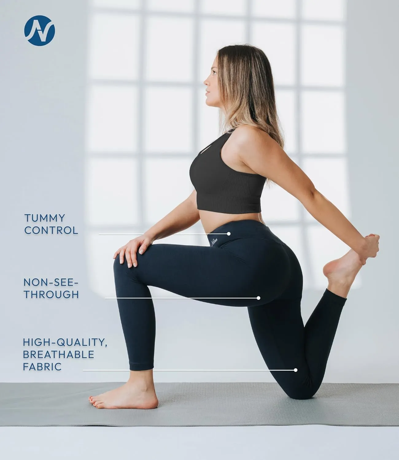Nirlon Women's Leggings with Pockets High Waisted Workout Yoga Pants