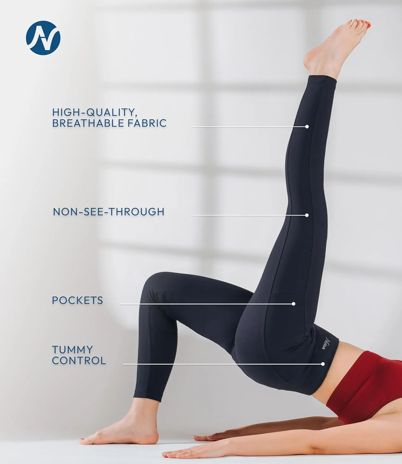 Nirlon Women's Leggings with Pockets High Waisted Workout Yoga Pants