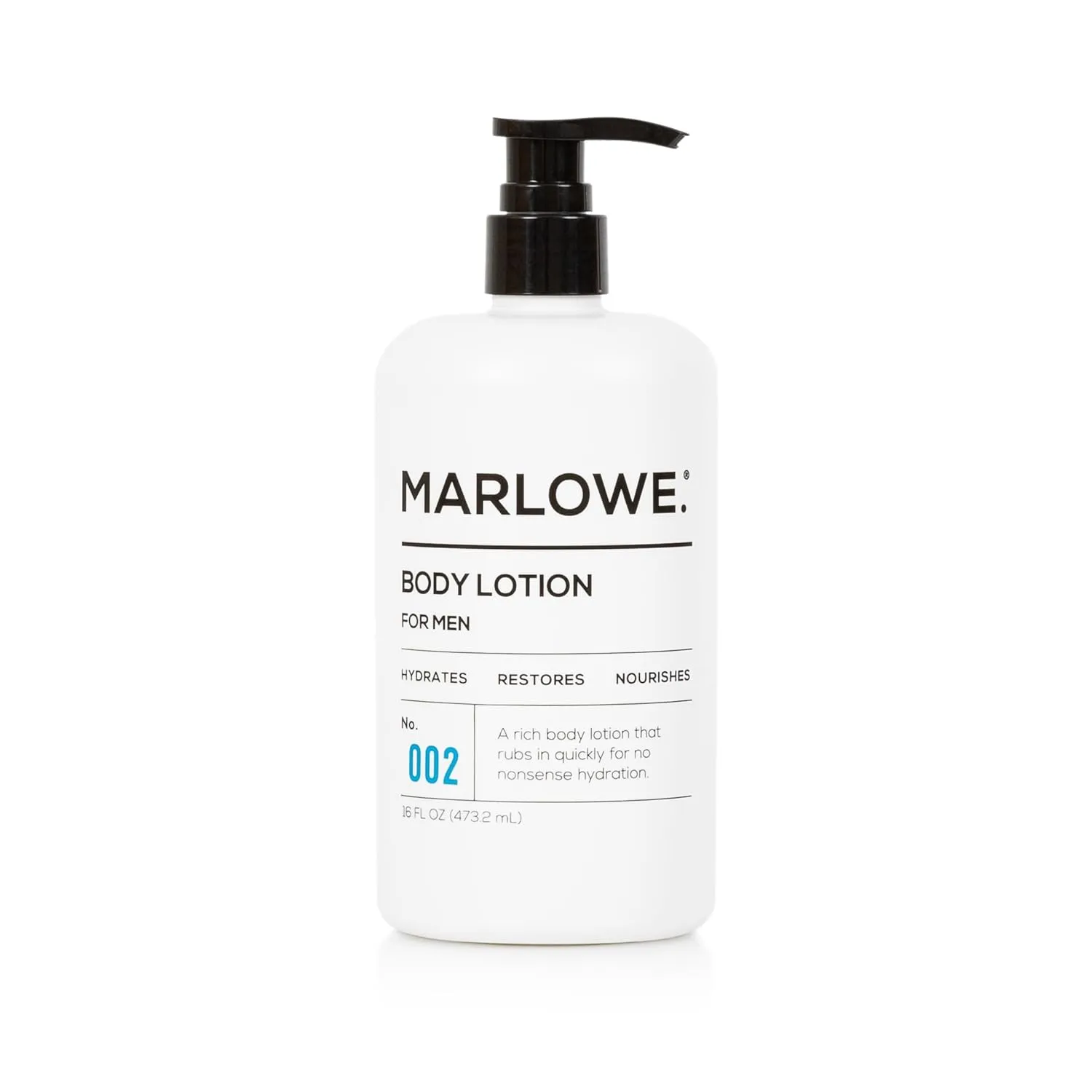 No. 002 Body Lotion 16 oz Pump, Original, Revitalizing Dry Skin Lotion with Aloe Vera & Amino Acids, Hydrates & Nourishes, Sage & Fir Scent