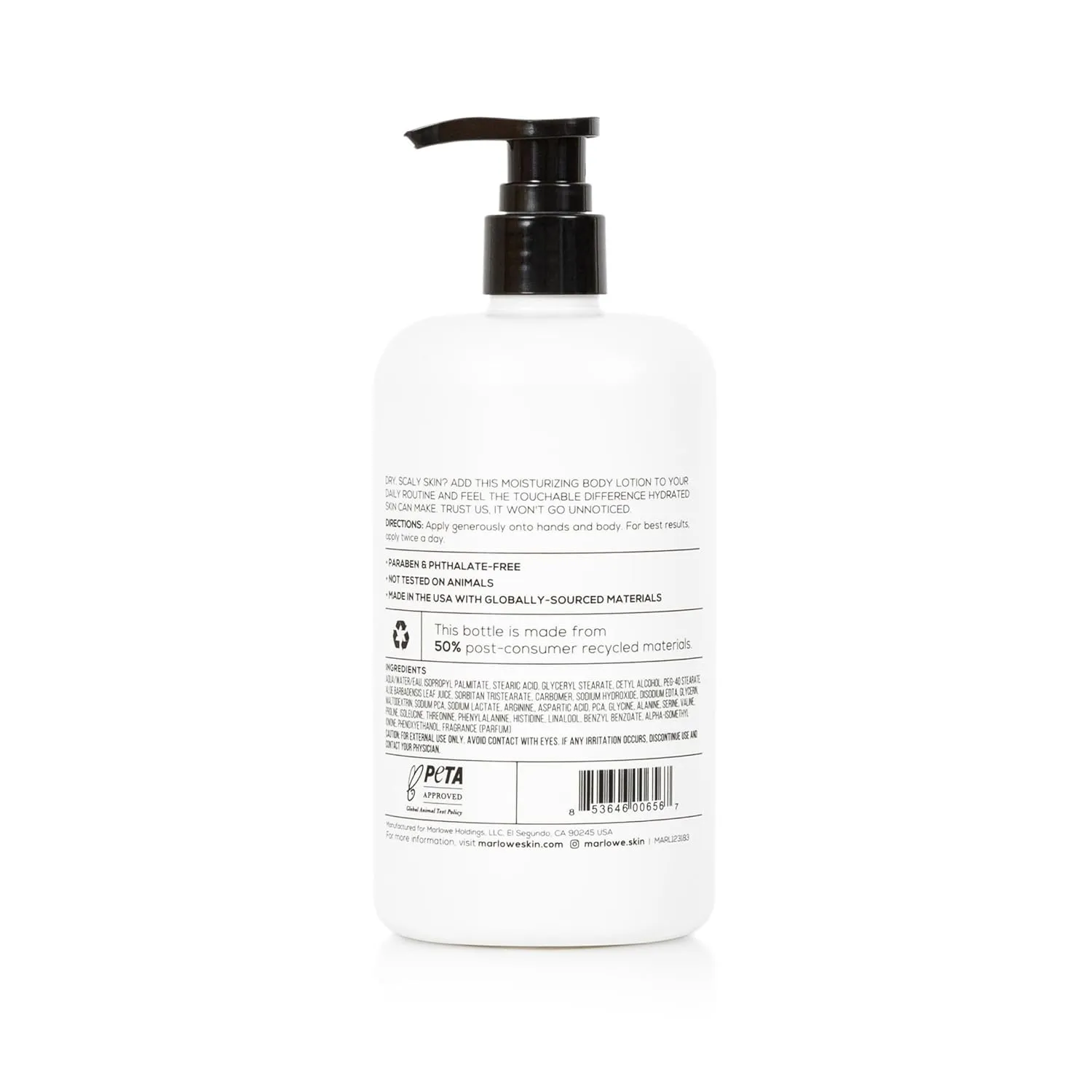 No. 002 Body Lotion 16 oz Pump, Original, Revitalizing Dry Skin Lotion with Aloe Vera & Amino Acids, Hydrates & Nourishes, Sage & Fir Scent