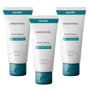 Norelie Conductive Gel for RedRevive Cold Laser Therapy Wand - Activator Serum for Red Light Therapy, Hydrating, Non-Sticky Gel for Face and Body, 50ml, Pack of 3