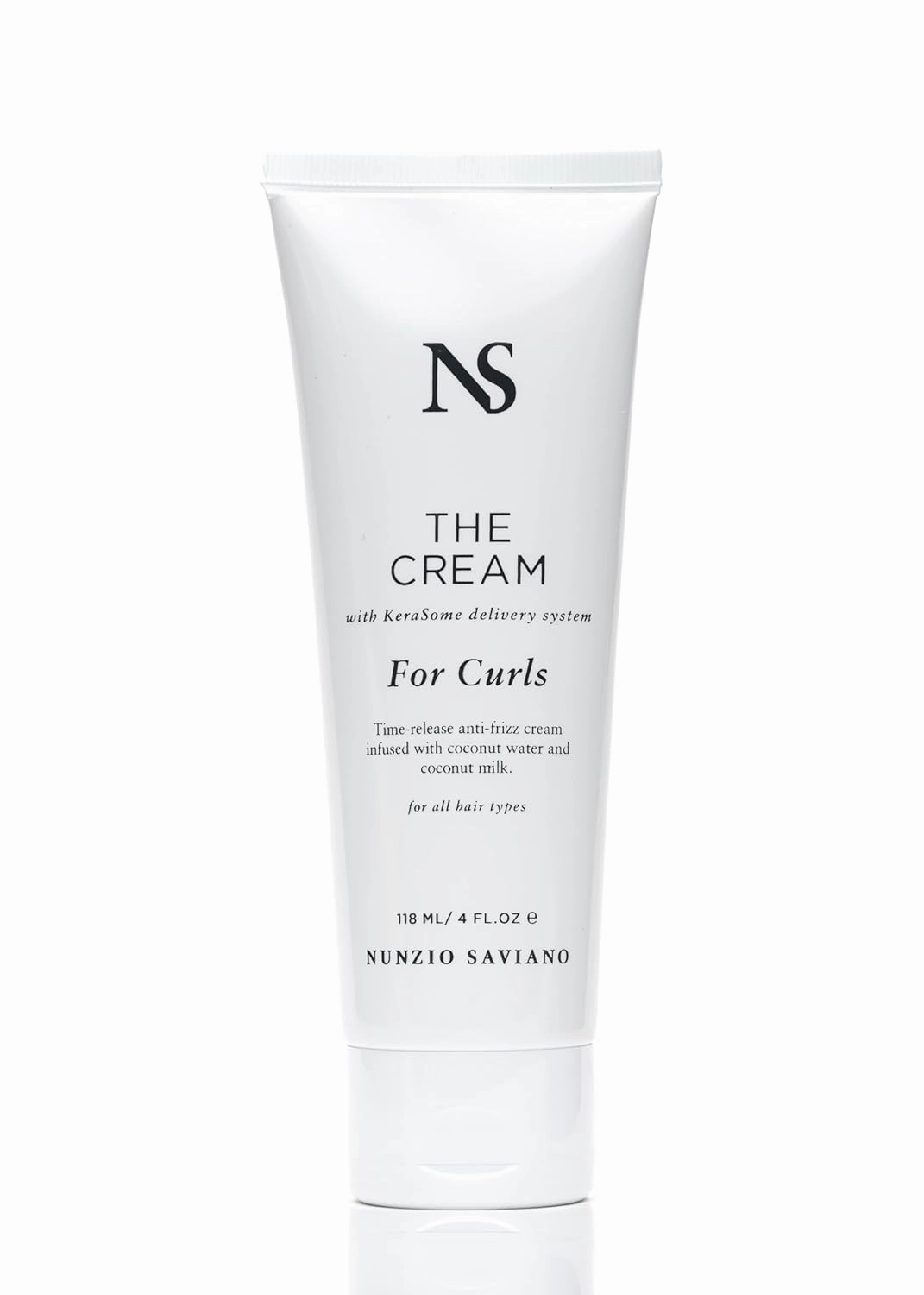 Nunzio Saviano The Cream for Curls – 118ml | Curl Treatment for Curly, Wavy Hair | Lightweight, Frizz Control and Long-Lasting Hold | Styling made easy with Coconut Water for Soft, Defined Curls