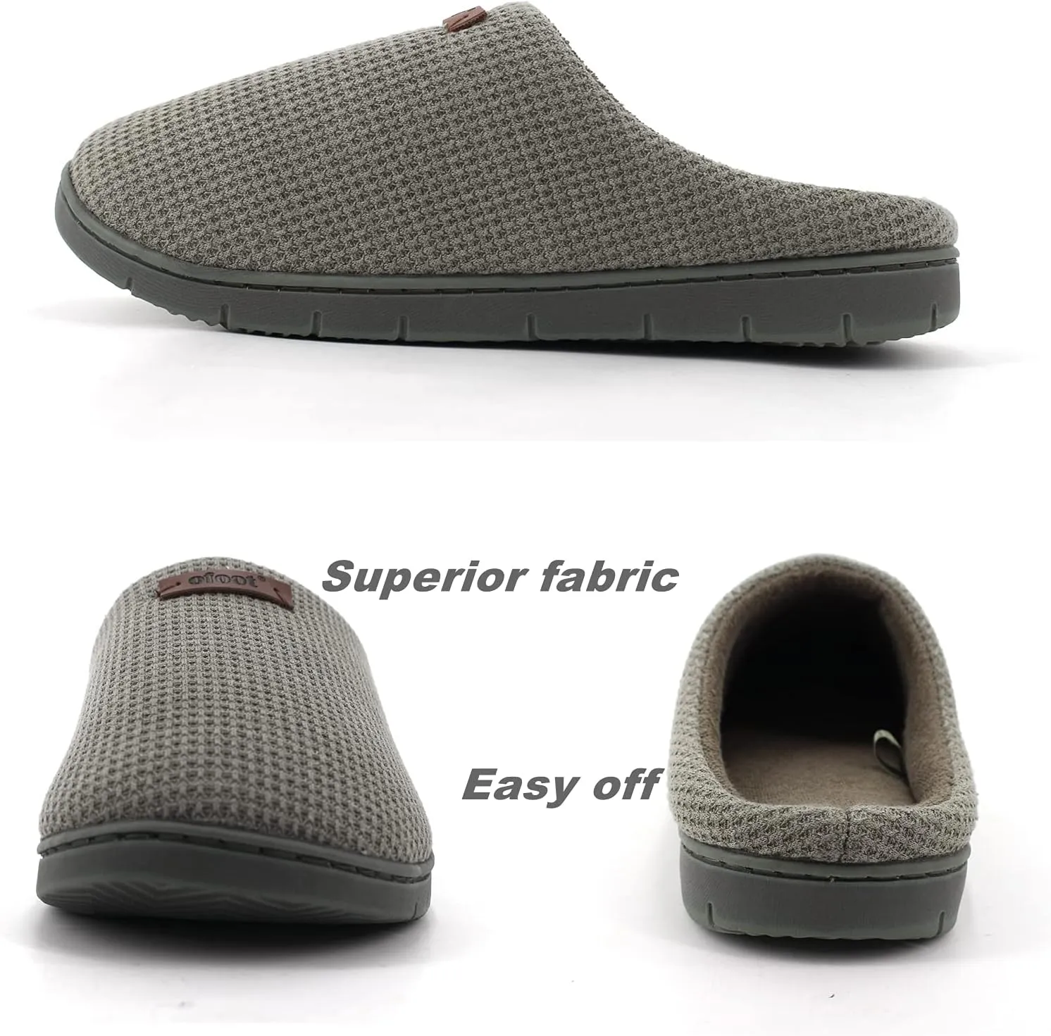 ofoot Comfortable and Supportive Women's Home Slippers with Memory Foam,Terry Cloth Lining Non-Slip TPR Outsole