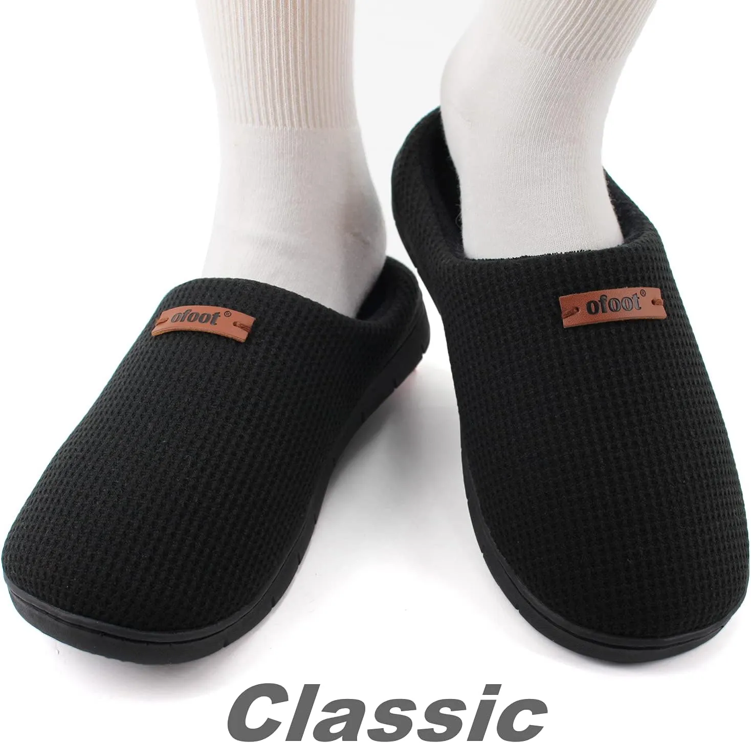 ofoot Comfortable and Supportive Women's Home Slippers with Memory Foam,Terry Cloth Lining Non-Slip TPR Outsole