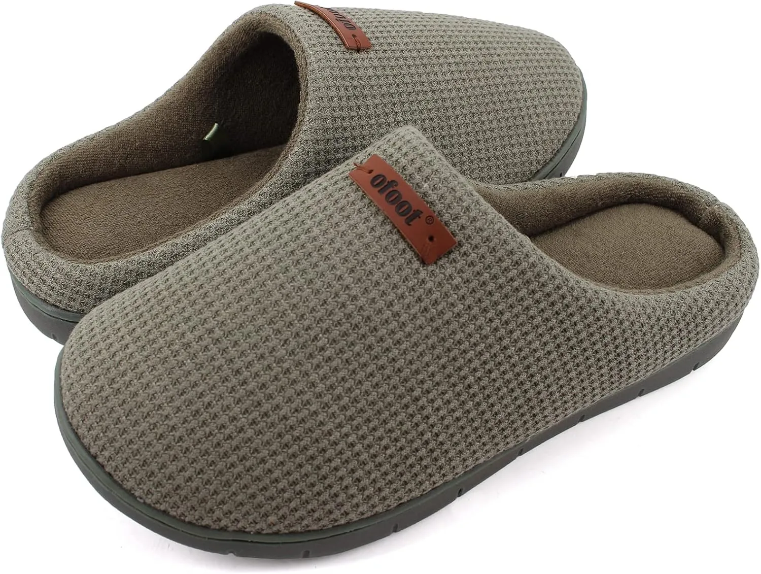 ofoot Comfortable and Supportive Women's Home Slippers with Memory Foam,Terry Cloth Lining Non-Slip TPR Outsole
