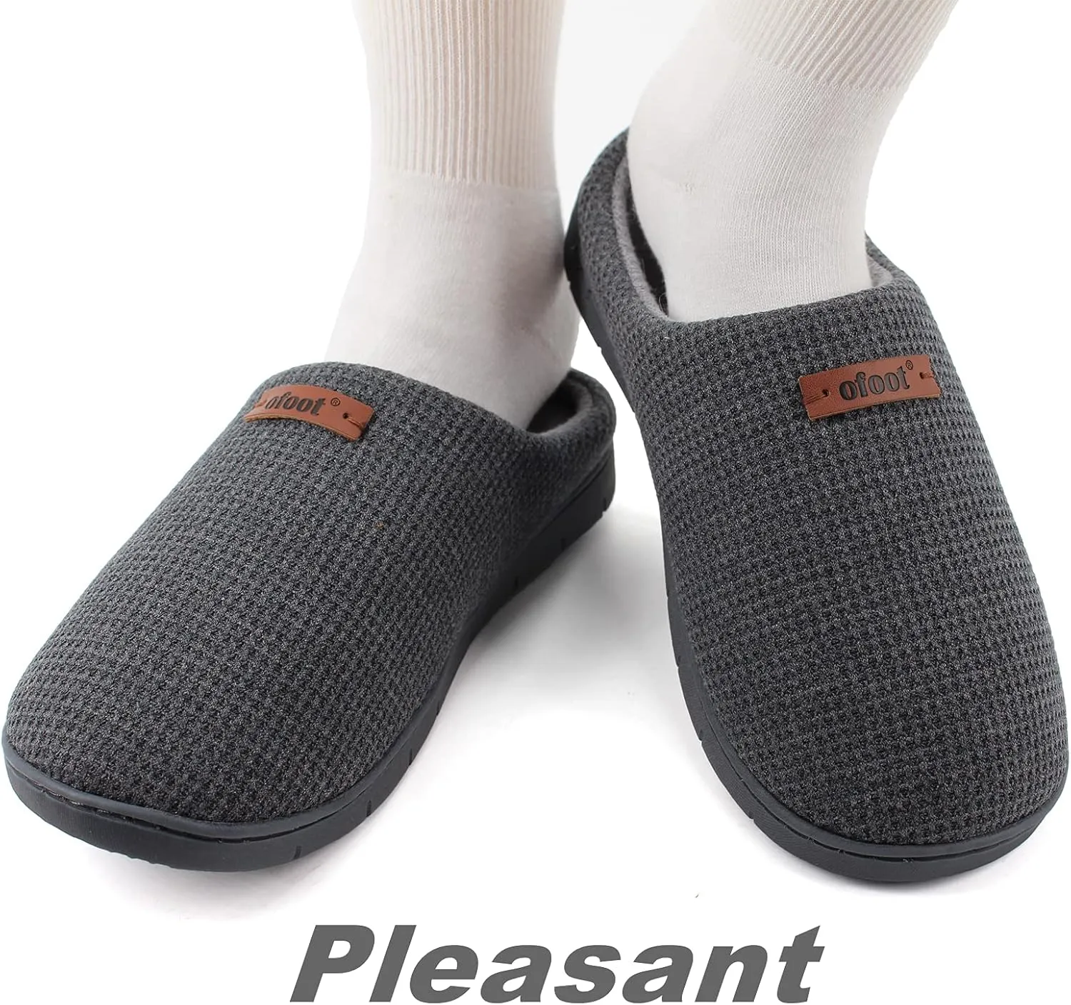 ofoot Comfortable and Supportive Women's Home Slippers with Memory Foam,Terry Cloth Lining Non-Slip TPR Outsole