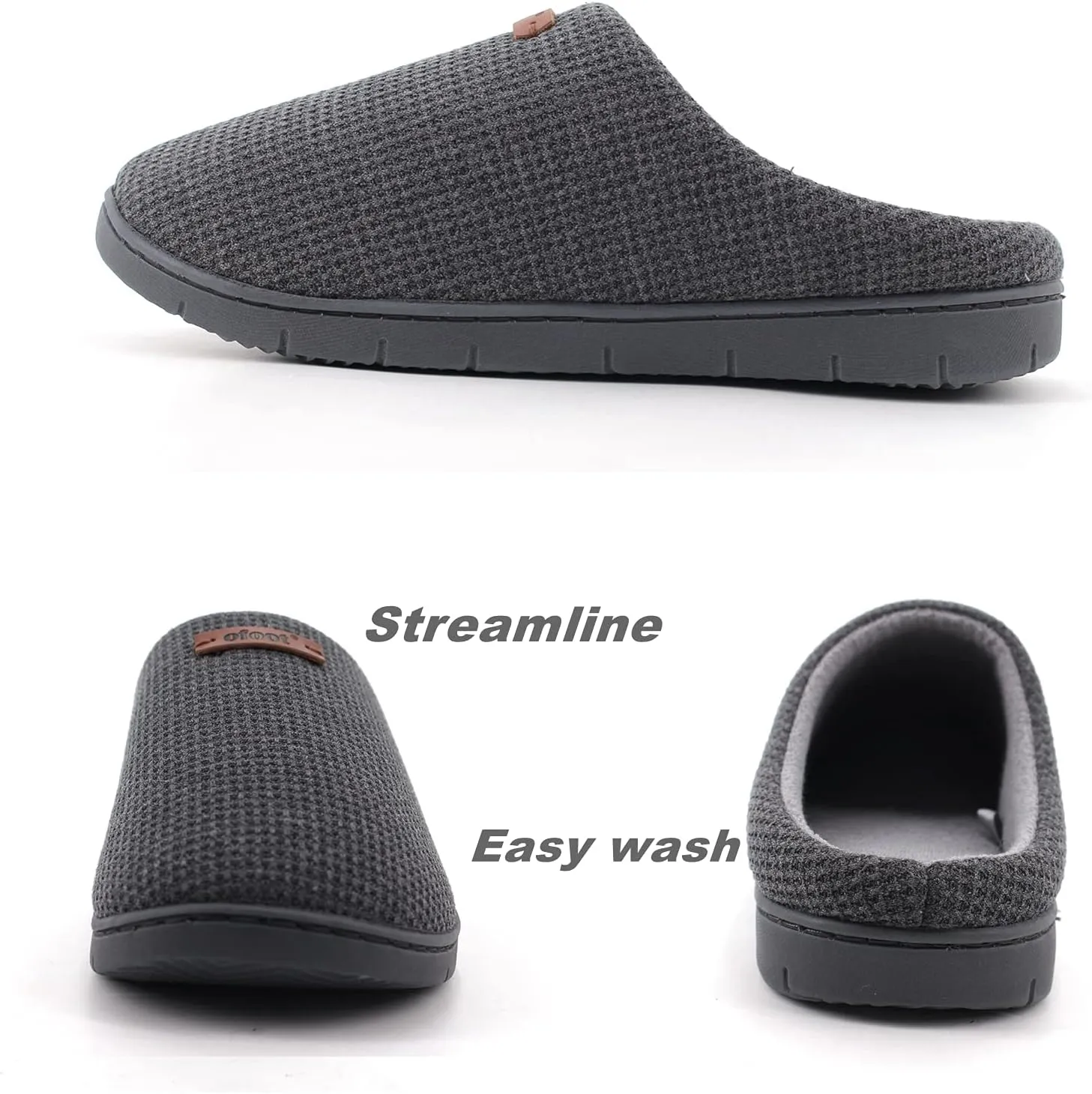 ofoot Comfortable and Supportive Women's Home Slippers with Memory Foam,Terry Cloth Lining Non-Slip TPR Outsole