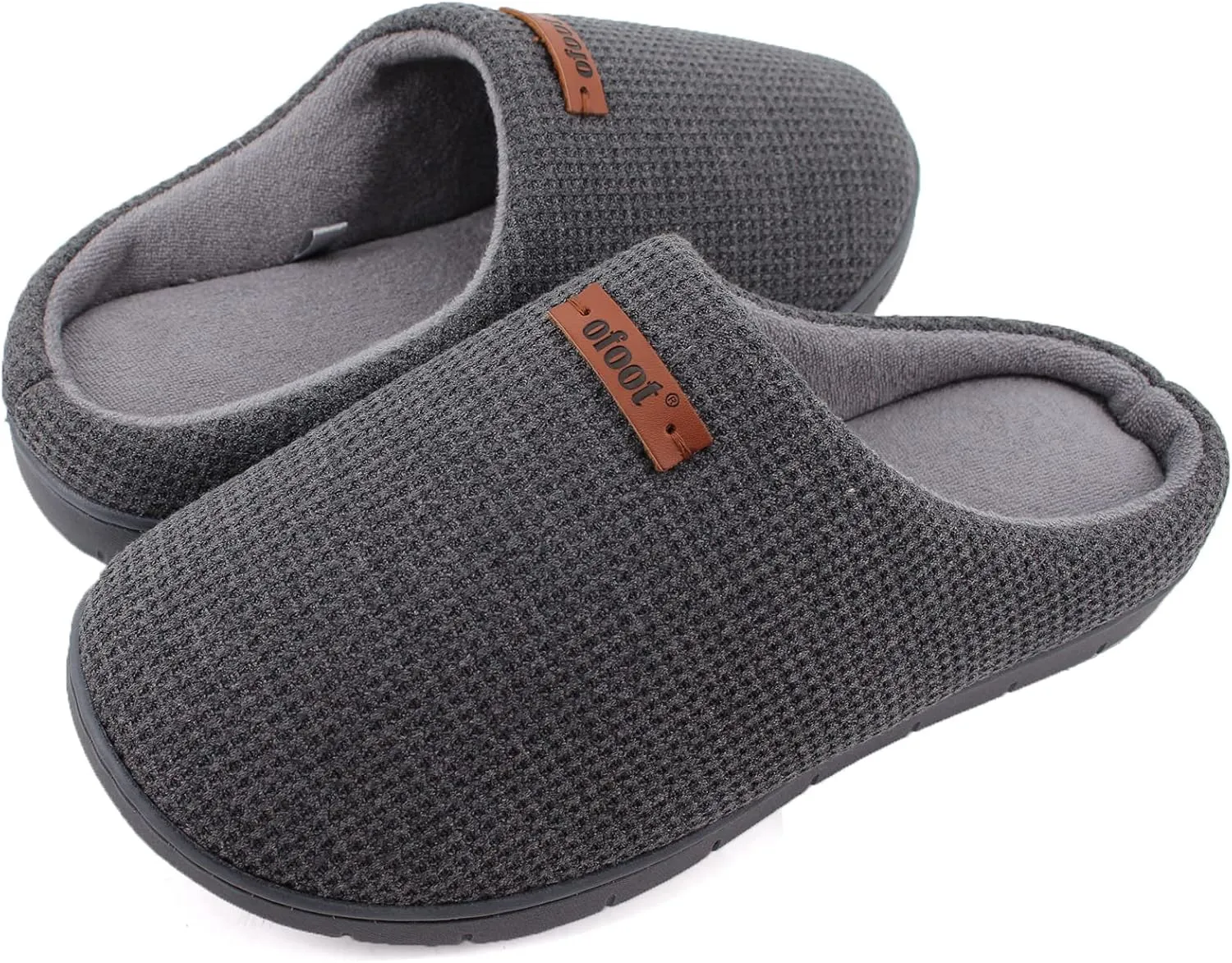 ofoot Comfortable and Supportive Women's Home Slippers with Memory Foam,Terry Cloth Lining Non-Slip TPR Outsole