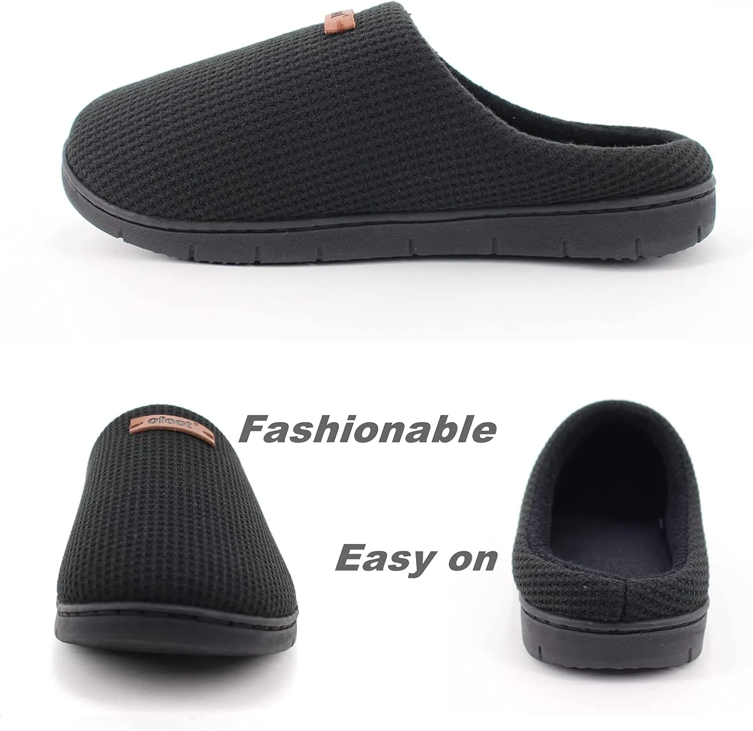 ofoot Comfortable and Supportive Women's Home Slippers with Memory Foam,Terry Cloth Lining Non-Slip TPR Outsole