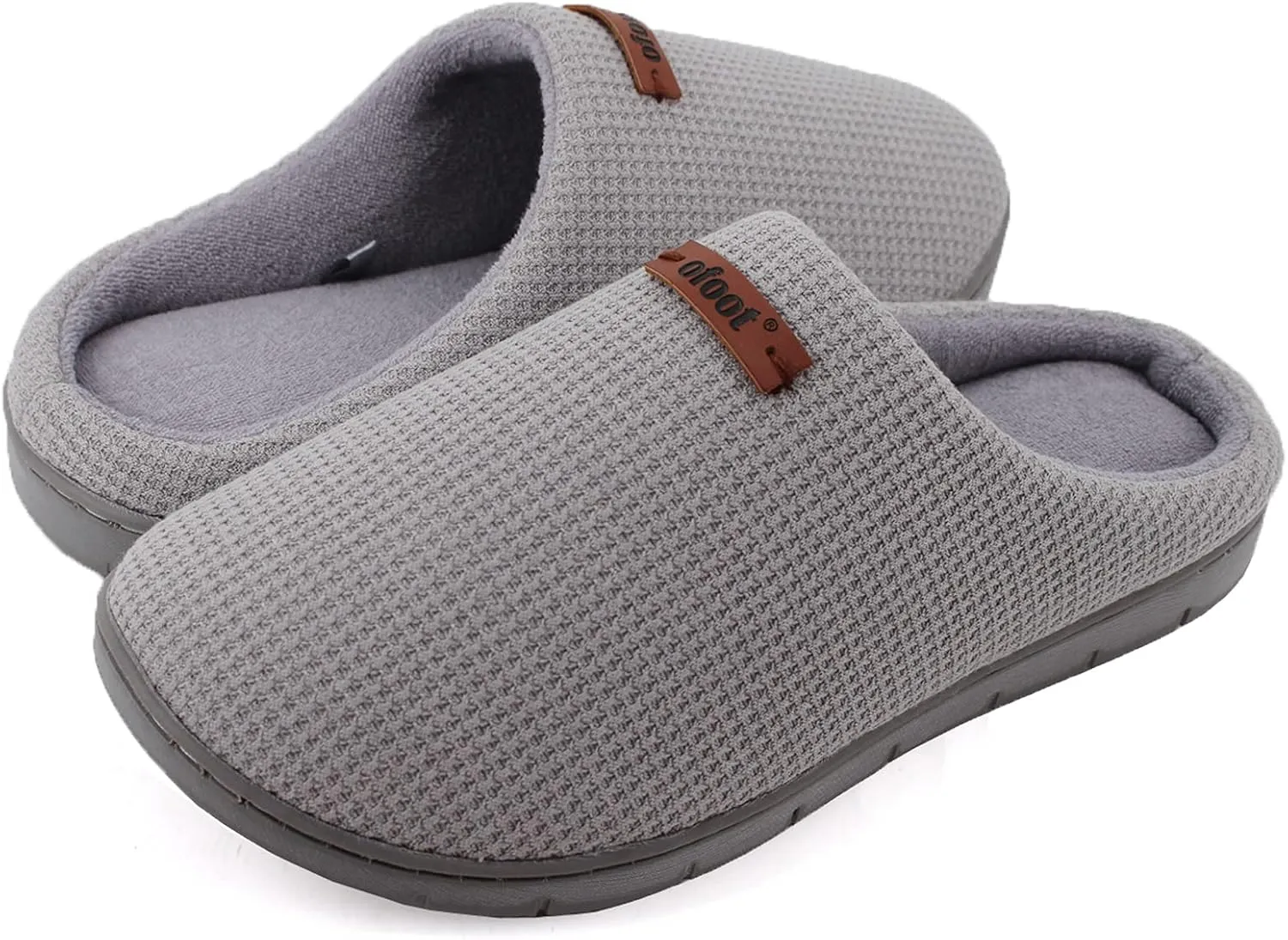 ofoot Comfortable and Supportive Women's Home Slippers with Memory Foam,Terry Cloth Lining Non-Slip TPR Outsole
