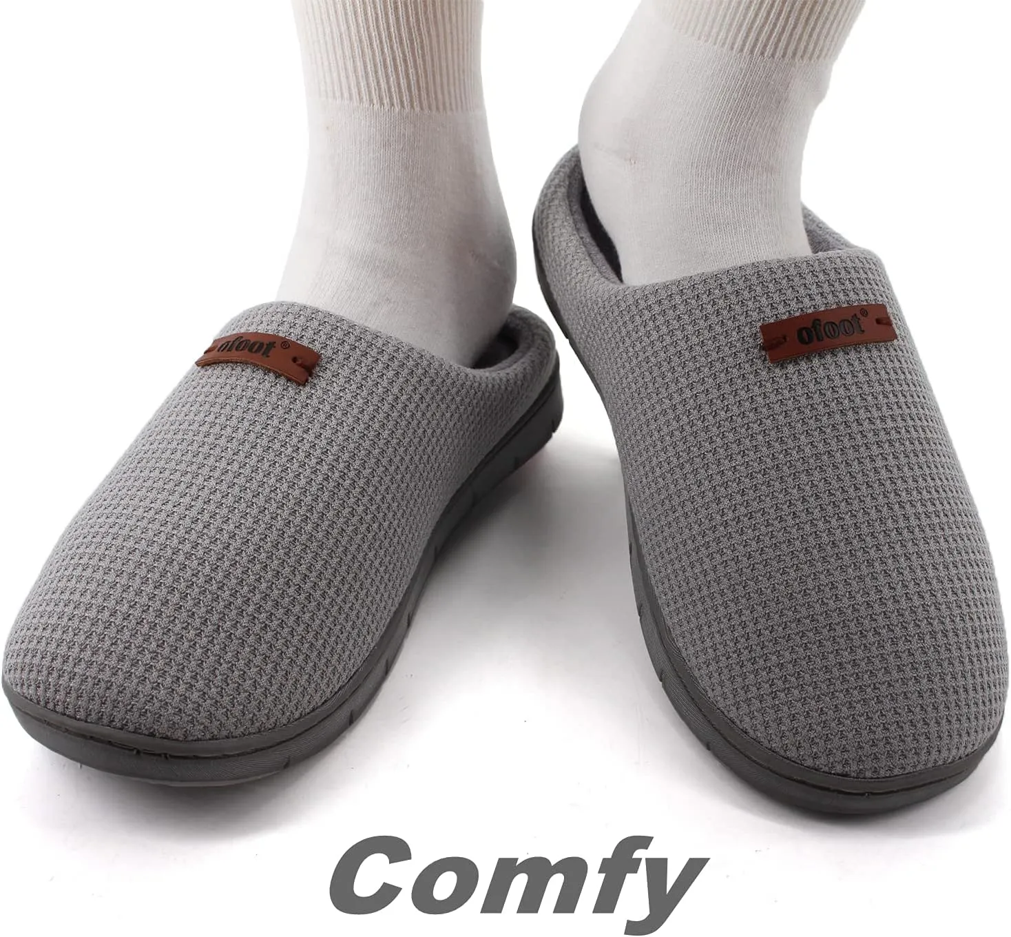 ofoot Comfortable and Supportive Women's Home Slippers with Memory Foam,Terry Cloth Lining Non-Slip TPR Outsole