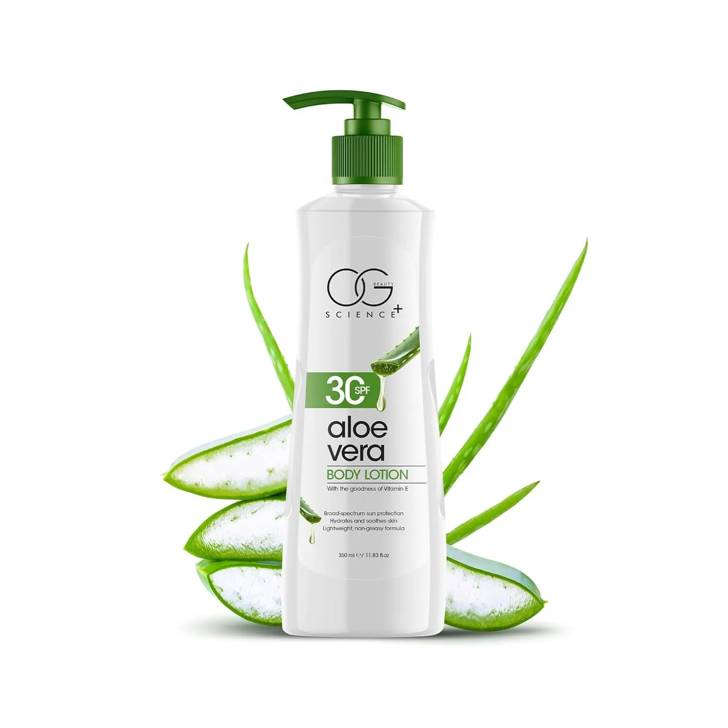 OG Beauty Science  SPF 30 Body Lotion | Hydrating & Nourishing Formula with Aloe Vera, Vitamin E & Glycerine | Lightweight, Non-Greasy Moisturizer for All Skin Types – 350ml