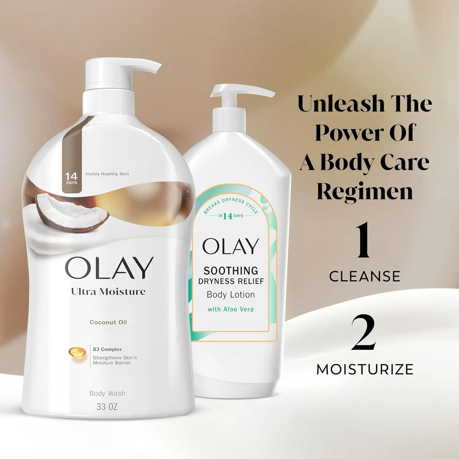 Olay Body Wash for Women, Ultra Moisture, 24hr Moisturizing, Hydrating & Refreshing, B3 Vitamin Complex, Free of Parabens & Phthalates, For All Skin Types, Coconut Oil Scent, 33 fl oz (Pack of 4)