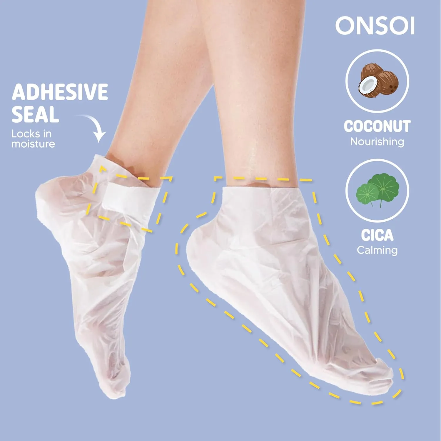 ONSOI 24PK Shea Butter & Coconut Foot Mask for Dry Cracked Feet, Feet Masks after Foot Feeling Mask, Baby Feet, Pedicure Essential (24PK Coconut & Shea Butter)