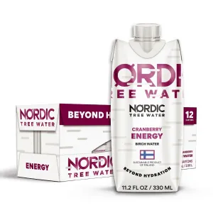 Organic Birch Tree Water ENERGY - Natural Electrolytes & Antioxidants, Sustainably Harvested in Finland, BPA-Free Tetra Pak, Hydrating Superdrink (Pack of 12)