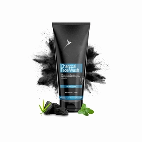 Organic Charcoal Face Wash - 100ml | Anti Pollution | Oil Control | For Dirt & Dullness | Face Wash for Oily & Acne Prone Skin | With Natural Coconut Oil, Aloe Vera & Lemon Oil Extract
