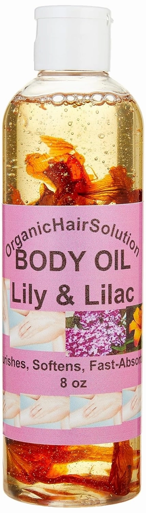 Organic Hair Solution- NOURISHING BODY OIL WITH (Lily & Lilac)-Plant-based Formula, Dry Skin Moisturizer & Hydrating Body Massage Oil, for Radiant & Healthy Glow, Nourishing After Shower-For All skin