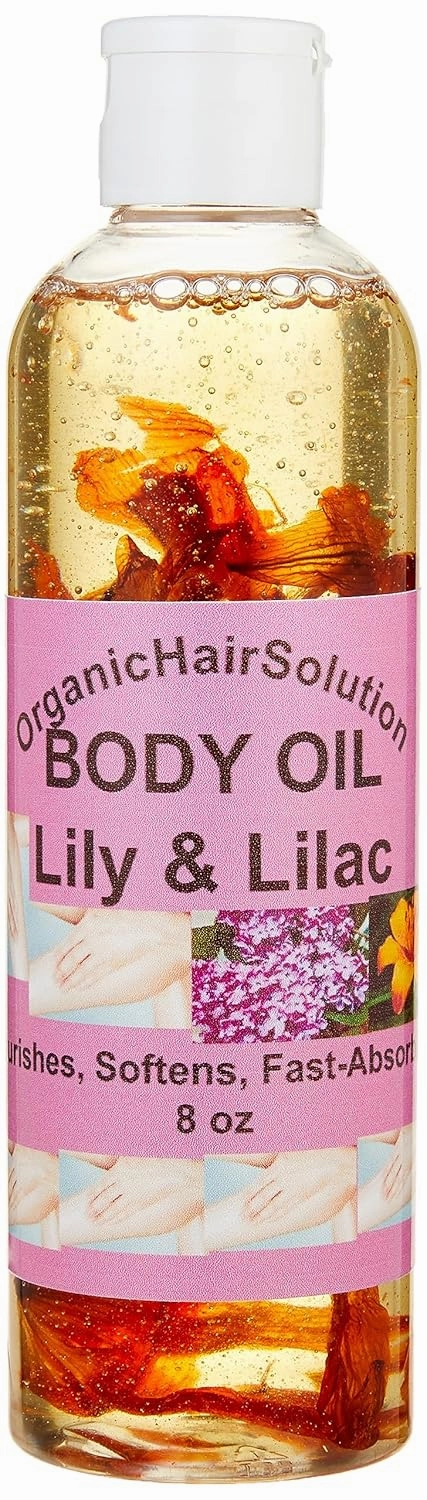 Organic Hair Solution- NOURISHING BODY OIL WITH (Lily & Lilac)-Plant-based Formula, Dry Skin Moisturizer & Hydrating Body Massage Oil, for Radiant & Healthy Glow, Nourishing After Shower-For All skin