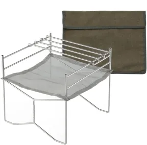 Outdoor Campfire Stand, Camping Charcoal Stove,Portable Stainless Steel Stoves,High and Low Two-Speed Adjustable,for Camping Heating and Cooking (Size : Small)