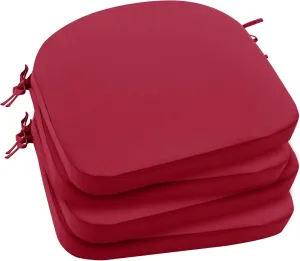 Outdoor Chair Cushions Set of 4: Waterproof & Fade Resistant Patio Furniture Cushions - 17 x 16 x 2 Inch Non Slip Round Corner Seat Cushion Pads with Removable Cover for Garden Yard Lawn, Burgundy