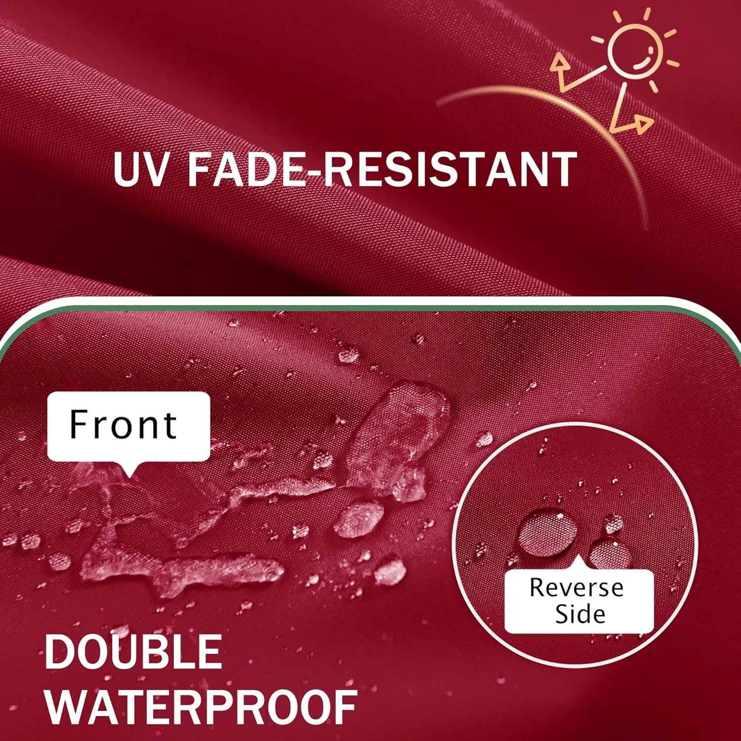 Outdoor Chair Cushions Set of 4: Waterproof & Fade Resistant Patio Furniture Cushions - 17 x 16 x 2 Inch Non Slip Round Corner Seat Cushion Pads with Removable Cover for Garden Yard Lawn, Burgundy